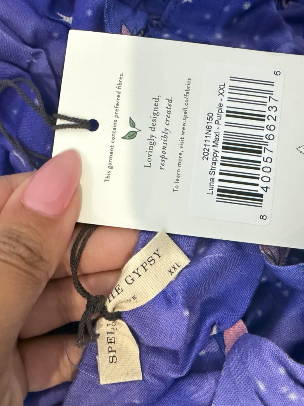 Spell Purple and Pink Floral Maxi Dress-Rare - Picture 3 of 3